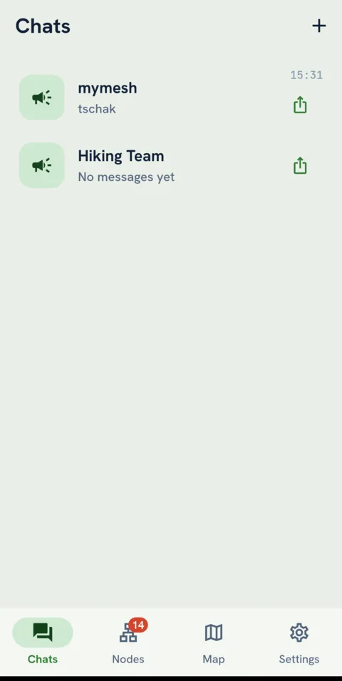 MeshMate chats